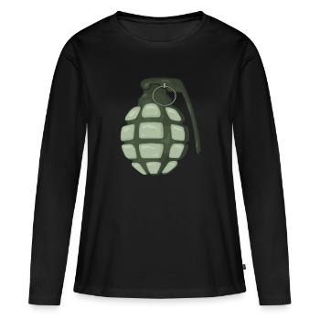 Granate Handgranate Gamer Gaming - Frauen Premium Bio Langarmshirt - Schwarz - Vorne - Julia (174cm)