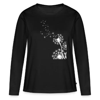 Pusteblume Blume Natur Geschenkidee - Frauen Premium Bio Langarmshirt - Schwarz - Vorne - Julia (174cm)