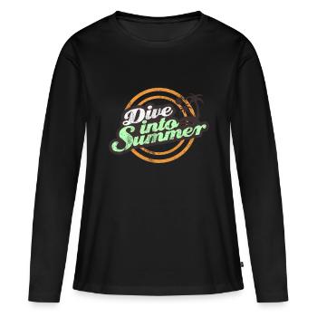 Plongée en plongeurs d'été - T-shirt manches longues Premium bio Femme - noir - Devant - Julia (174cm)