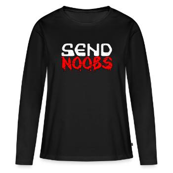 Send Noobs N00B Tryhard Jeucker Bot Cadeau - T-shirt manches longues Premium bio Femme - noir - Devant - Julia (174cm)