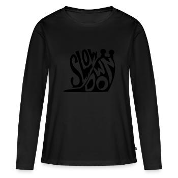 Schnecke langsam - Frauen Premium Bio Langarmshirt - Schwarz - Vorne - Julia (174cm)