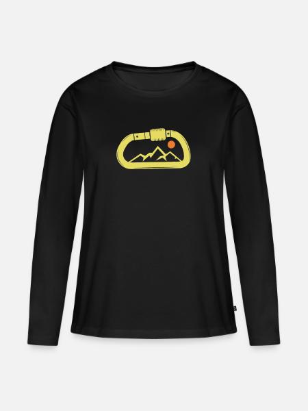 Mountaineering, rock climbing, climbing carabiners - Women's Premium Organic Long Sleeve Shirt - black