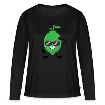 lime - Women's Premium Organic Long Sleeve Shirt - black - Front - Julia (174cm)