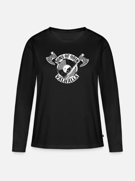 Wikinger Sprüche, Vikings, Odin und Valkyre - Premium økologisk langærmet T-shirt til kvinder - sort