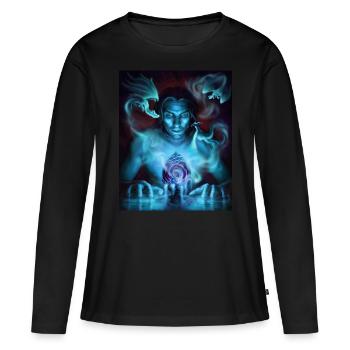 d'invocation barbare aux œufs de dragon - T-shirt manches longues Premium bio Femme - noir - Devant - Julia (174cm)