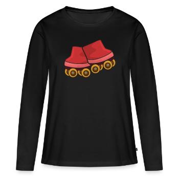 Patins à roulettes Patinage à roulettes - T-shirt manches longues Premium bio Femme - noir - Devant - Julia (174cm)