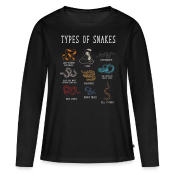 Types de serpents, Serpent, Types de serpents, Cobra - T-shirt manches longues Premium bio Femme - noir - Devant - Julia (174cm)
