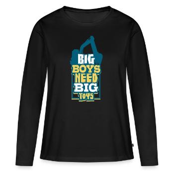 Bagger - Frauen Premium Bio Langarmshirt - Schwarz - Vorne - Julia (174cm)