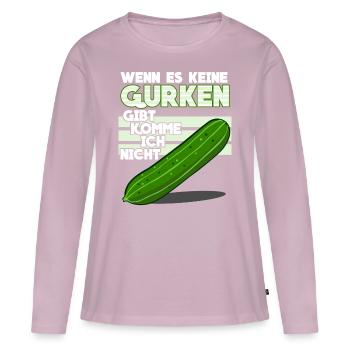 Gurke - lustiger Gurken Party Spruch - Frauen Premium Bio Langarmshirt - Altrosa - Vorne - Julia (174cm)
