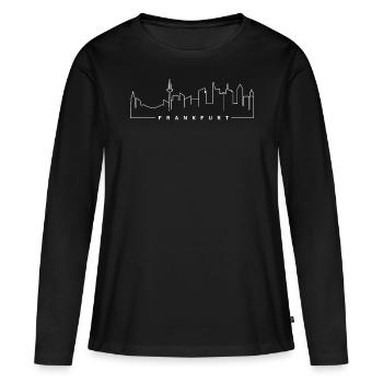 Skyline Francfort-sur-le-Main - T-shirt manches longues Premium bio Femme - noir - Devant - Julia (174cm)