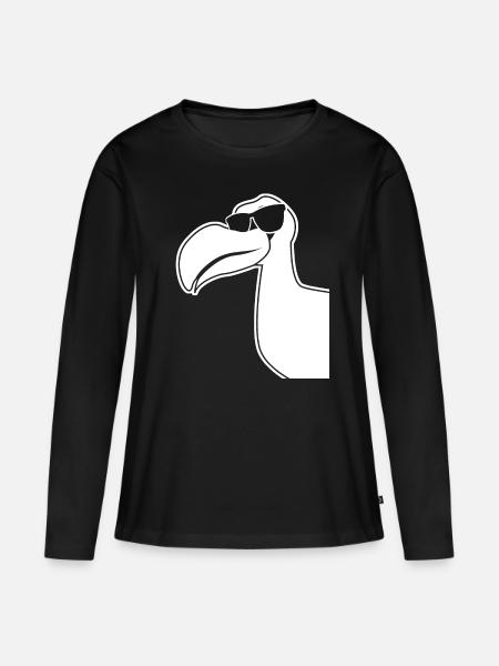Dodos - Dodo mit Sonnenbrille - Frauen Premium Bio Langarmshirt - Schwarz