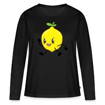 lemon - Women's Premium Organic Long Sleeve Shirt - black - Front - Julia (174cm)