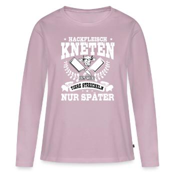 Fleischer Metzger Geschenk, BBQ, Hackfleisch - Frauen Premium Bio Langarmshirt - Altrosa - Vorne - Julia (174cm)