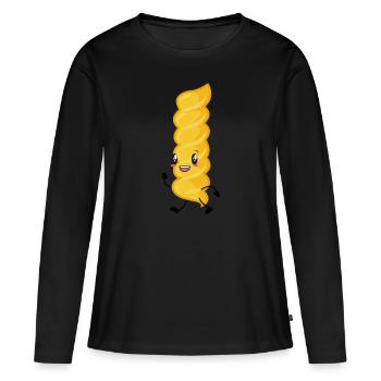 Nudel Pasta - Frauen Premium Bio Langarmshirt - Schwarz - Vorne - Julia (174cm)