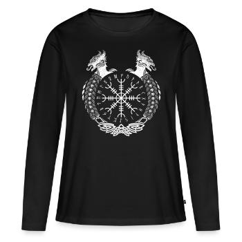 Vikings, Vikings et symboles - T-shirt manches longues Premium bio Femme - noir - Devant - Julia (174cm)