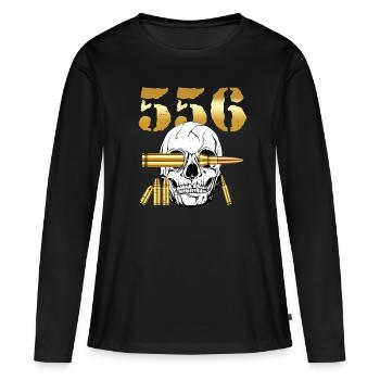 556 AR15 Amant des armes munitions - T-shirt manches longues Premium bio Femme - noir - Devant - Julia (174cm)