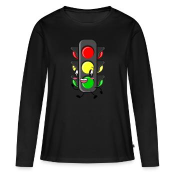 Feu de circulation Permis de conduire - T-shirt manches longues Premium bio Femme - noir - Devant - Julia (174cm)