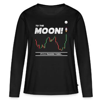 Bitcoin-Händler Zum Mond, Krypto - Frauen Premium Bio Langarmshirt - Schwarz - Vorne - Julia (174cm)