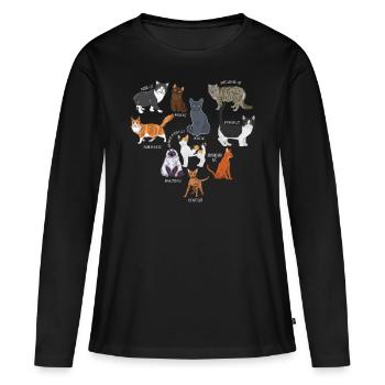 Arten Von Katzen, Katzen, Kätzchen - Frauen Premium Bio Langarmshirt - Schwarz - Vorne - Julia (174cm)