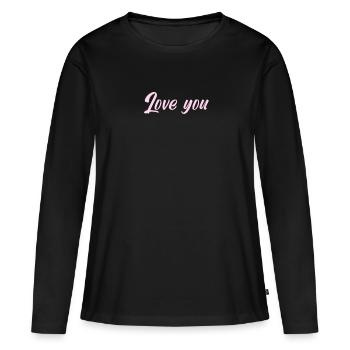 Love you - T-shirt manches longues Premium bio Femme - noir - Devant - Julia (174cm)