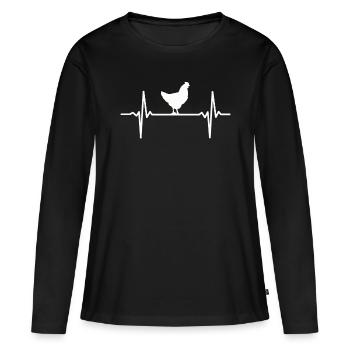 Pouls poulet pouls pouls - T-shirt manches longues Premium bio Femme - noir - Devant - Julia (174cm)