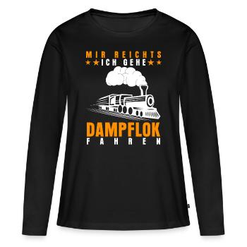 Dampflok Dampfloks Eisenbahn - Frauen Premium Bio Langarmshirt - Schwarz - Vorne - Julia (174cm)