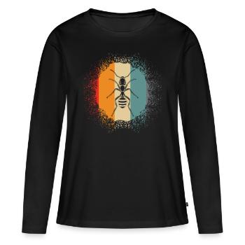 Fourmis de fourmis - T-shirt manches longues Premium bio Femme - noir - Devant - Julia (174cm)
