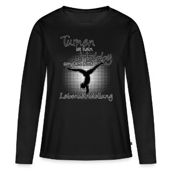 Turnen Handstand Lebenseinstellung - Frauen Premium Bio Langarmshirt - Schwarz - Vorne - Julia (174cm)
