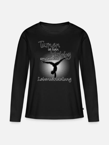Turnen Handstand Lebenseinstellung - Frauen Premium Bio Langarmshirt - Schwarz
