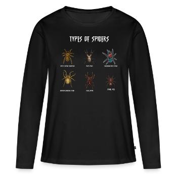 Espèces d’araignées, araignées - T-shirt manches longues Premium bio Femme - noir - Devant - Julia (174cm)