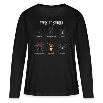 Espèces d’araignées, araignées - T-shirt manches longues Premium bio Femme - noir - Devant - Julia (174cm)