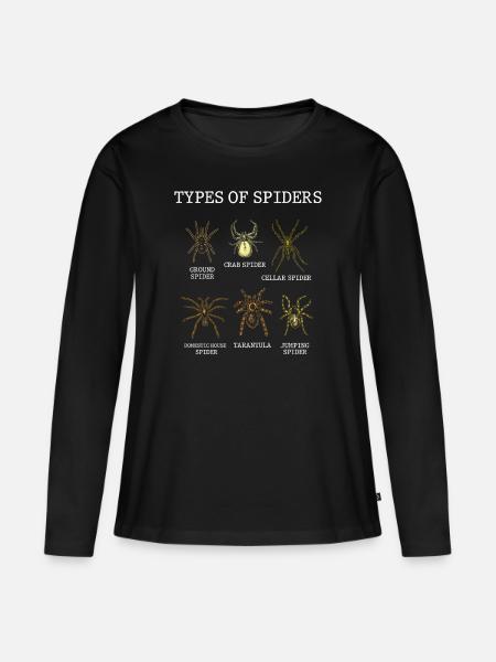 Arten Von Spinnen, Spinnen, Arachnologie - Frauen Premium Bio Langarmshirt - Schwarz