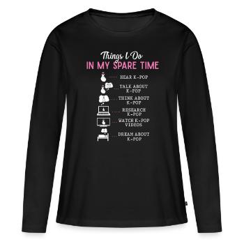KPOP-Freizeit - Frauen Premium Bio Langarmshirt - Schwarz - Vorne - Julia (174cm)