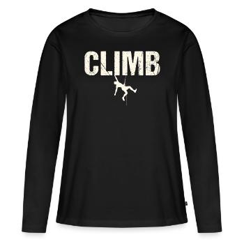 Escalade, escalade, escalade - T-shirt manches longues Premium bio Femme - noir - Devant - Julia (174cm)