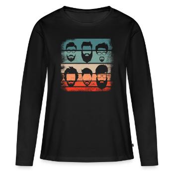 Beard Facts, Bearded Men, Beard, - Women's Premium Organic Long Sleeve Shirt - black - Front - Julia (174cm)