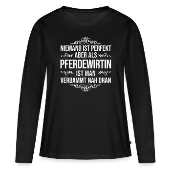 Pferdewirtin - Frauen Premium Bio Langarmshirt - Schwarz - Vorne - Julia (174cm)