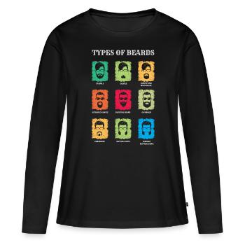 Types de barbes, barbe-cadeau, barbe - T-shirt manches longues Premium bio Femme - noir - Devant - Julia (174cm)