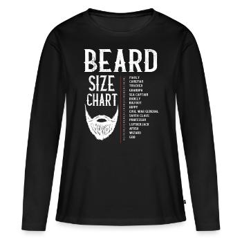 Tableau des tailles de barbe, barbe, longueur de la barbe - T-shirt manches longues Premium bio Femme - noir - Devant - Julia (174cm)