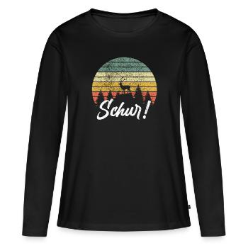 SCHUR - Siegerländer Wittgensteiner Platt Siegen - Frauen Premium Bio Langarmshirt - Schwarz - Vorne - Julia (174cm)
