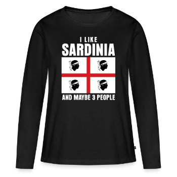 Vacances en Sardaigne Sardaigne - T-shirt manches longues Premium bio Femme - noir - Devant - Julia (174cm)