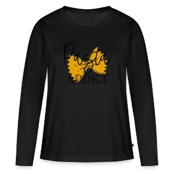 Pâtes pâtes - T-shirt manches longues Premium bio Femme - noir - Devant - Julia (174cm)