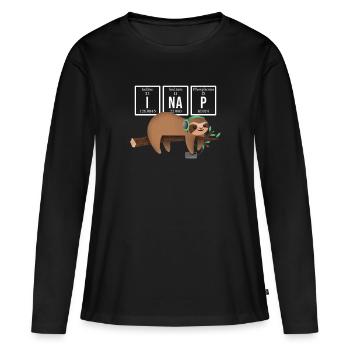 Science Chimie Physique Biologie Recherche - T-shirt manches longues Premium bio Femme - noir - Devant - Julia (174cm)