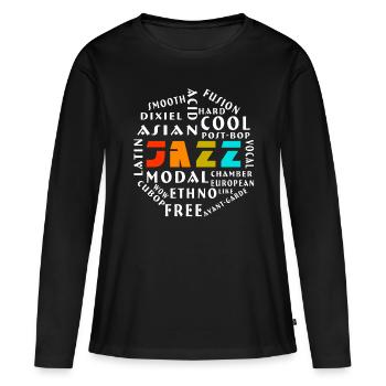 Jazzs style jazz jazz avec jazz - T-shirt manches longues Premium bio Femme - noir - Devant - Julia (174cm)