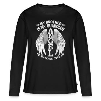 Mon frère Est Mon Guardian Ange, Frère DeUil - T-shirt manches longues Premium bio Femme - noir - Devant - Julia (174cm)