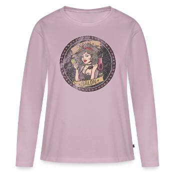 Friseursalon Freundliche Friseurin Föhn - Frauen Premium Bio Langarmshirt - Altrosa - Vorne - Julia (174cm)