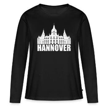 Hannover Rathaus - Frauen Premium Bio Langarmshirt - Schwarz - Vorne - Julia (174cm)