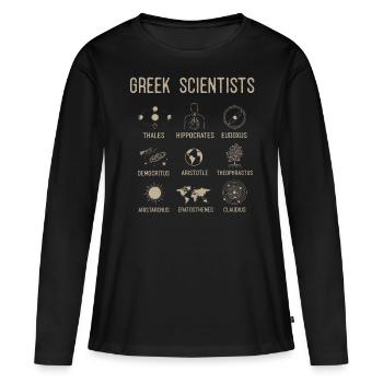 Grecs, grecs - T-shirt manches longues Premium bio Femme - noir - Devant - Julia (174cm)