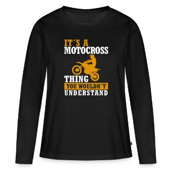 Motocross Motocrosser Moped Biker Motocross Spruch - T-shirt manches longues Premium bio Femme - noir - Devant - Julia (174cm)