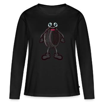 Reifen Autoreifen - Frauen Premium Bio Langarmshirt - Schwarz - Vorne - Julia (174cm)