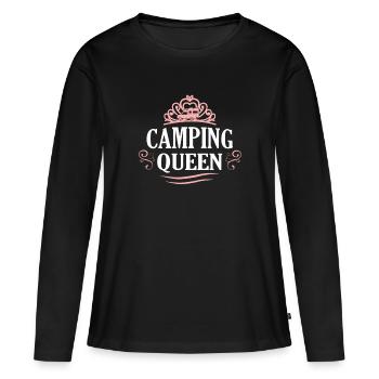 Pickup Camper Cabine Camping Queen - T-shirt manches longues Premium bio Femme - noir - Devant - Julia (174cm)